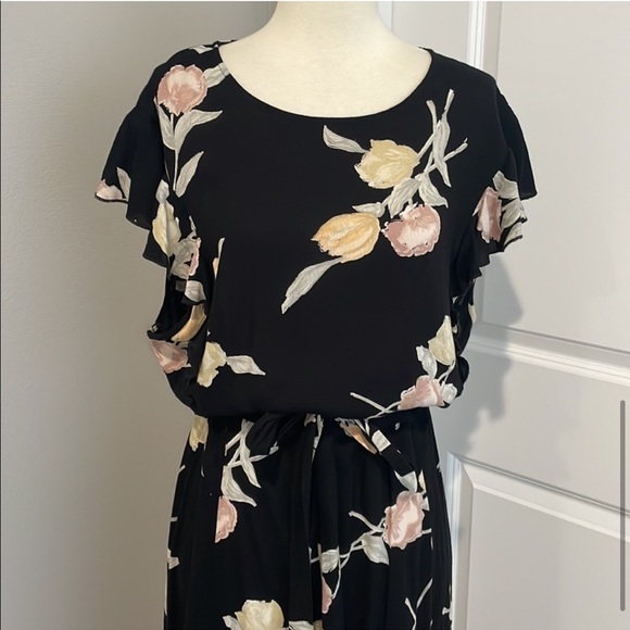 Christy Dawn Quinn Night Tulip Flora Tie Waist Maxi Dress - Picture 7 of 12